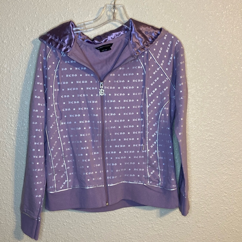 BCBG Maxazaria Dusty Rose/Lavender Hoodie NWOT Size Large